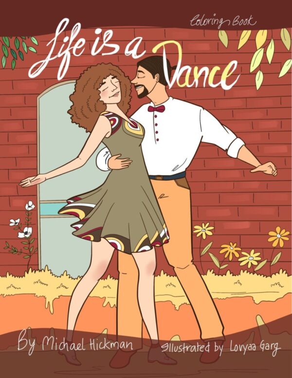 Couple dancing, "Life is a Dance" coloring book.